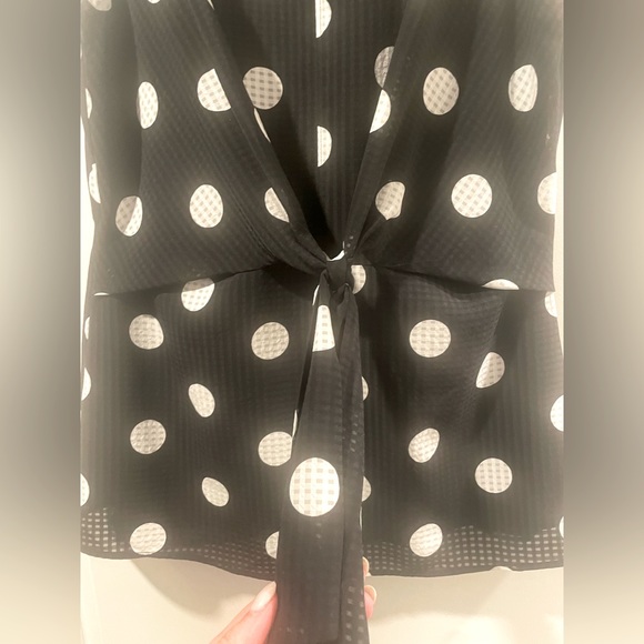 Ann Taylor Polka Dot Peplum Top - Picture 3 of 4